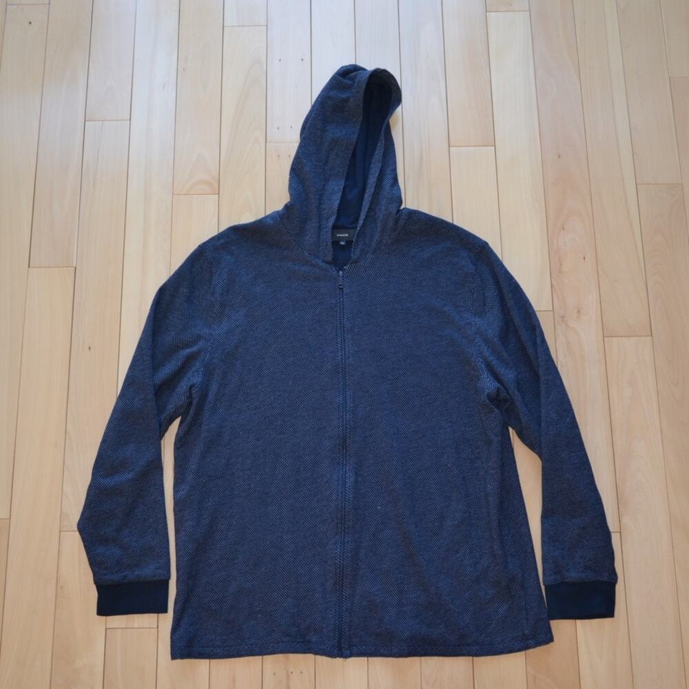 Vince Full Zip Hoodie Sweatshirt Navy Blue Size XXL